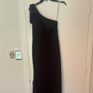 Azazie Chic Black One-Shoulder Dress